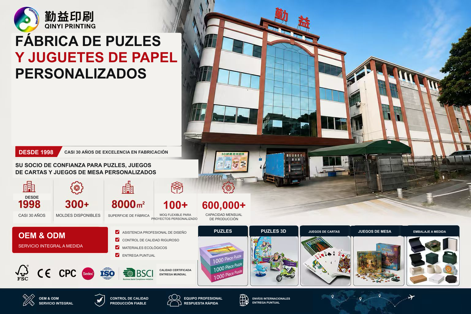 Puzle floral personalizado de Qinyi con caja impresa